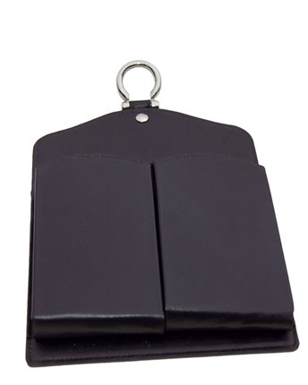 Leather Beef wall case 2 slot black

