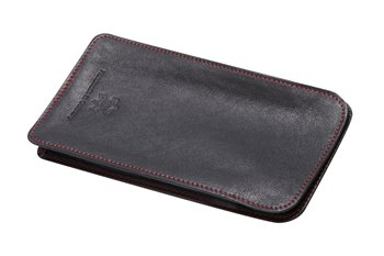 Meriva Leather case L black with red thread
